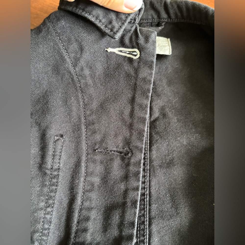 Everlane Cotton Canvas Chore Coat, Black/Charcoal, Classic, Buttoned,Women’s XXS - Picture 9 of 15